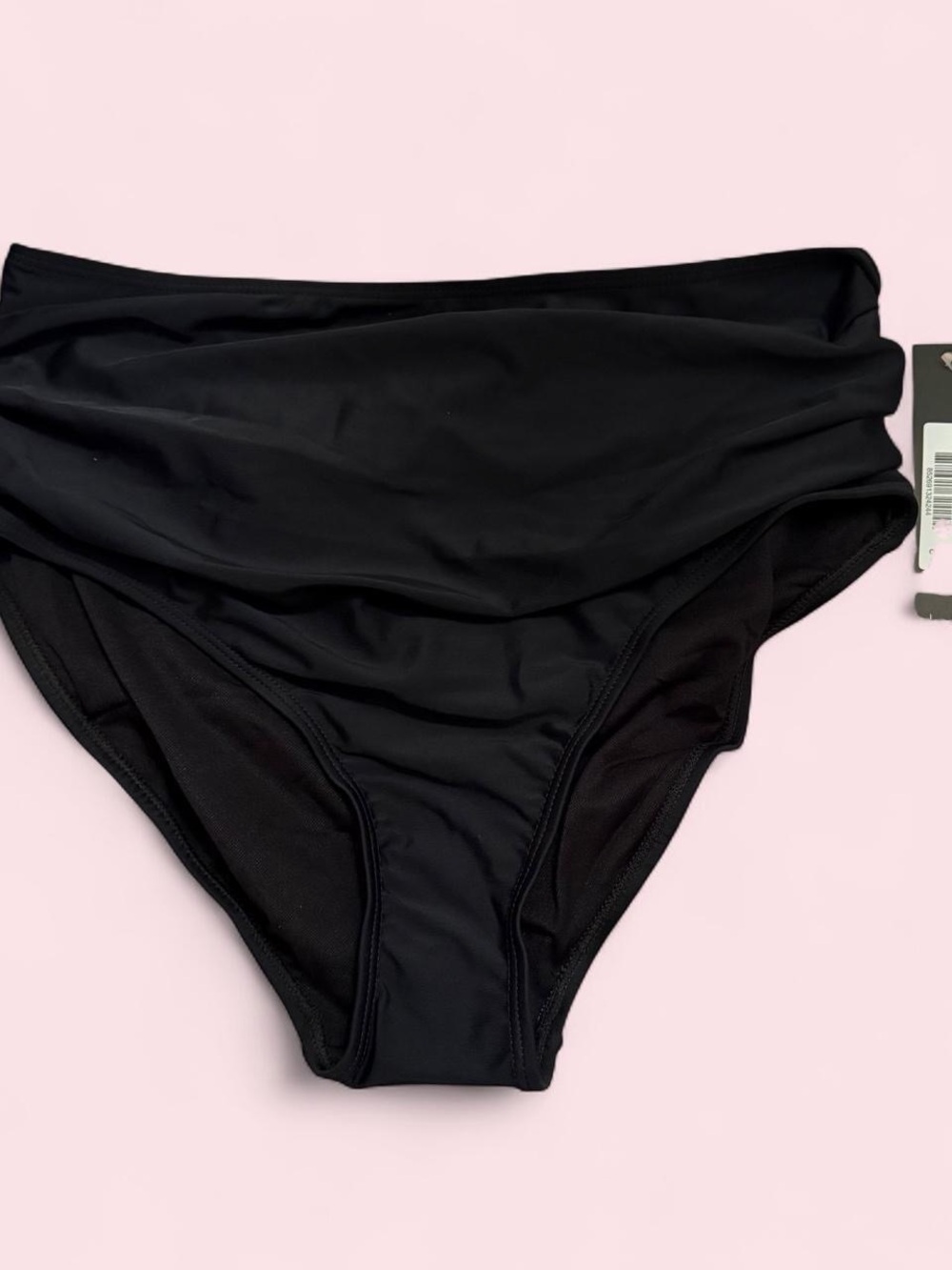NWT Nicole Miller Black Bikini Top & High-Waist Bottom Set - Picture 4 of 5